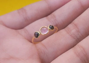 Natural Pink Tourmaline Ring,18kt Gold Handmade Ring ,Gemstone Ring - Picture 1 of 7