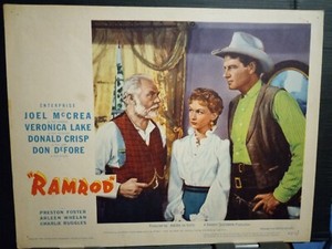 Lobby Card 1947 RAMROD Joel McCrea Veronica Lake Charles Ruggles
