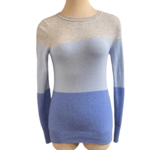 Nanette Lepore 2Ply Cashmere Grey Blue Sweater Size Medium - Picture 1 of 7