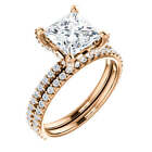 King of Jewelry Hidden Halo Diamond Engagement Ring Set 14K Rose Gold 6