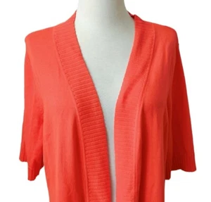 ISAAC MIZRAHI LIVE! Open Long Cardigan M Orange Lightweight Duster Womens NWT - Picture 1 of 6
