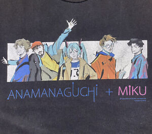 Boîte à thé vintage Hatsune Miku Anamanaguchi bande logo chemise vocaloïde anime RARE