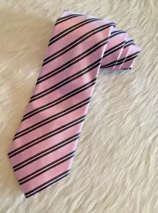 ERMENEGILDO ZEGNA Herren LUXUS Seidenkrawatte XL rosa gestreift 3,5" Made in ITALY - Bild 1 von 6