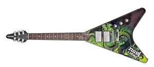 Paper Jamz Green Dragon Instant Rock Star Guitar (Alice Cooper, KISS, Iggy Pop) - Picture 1 of 4