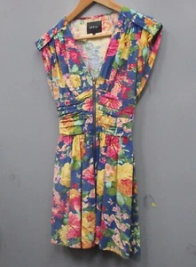 Ark & Co. Girls Dress Size S Multicolor Short Sleeve V-Neck Full Zipper Dress - Picture 1 of 12