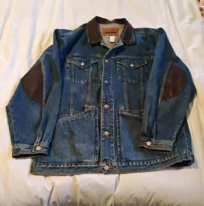 RARE VINTAGE Perry Ellis America Embroidered Denim Jacket Men's LG Nice! - Picture 1 of 11