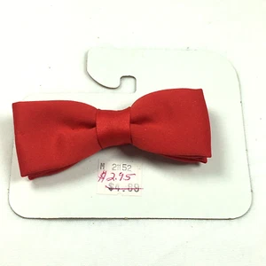 Vintage Ormond Royal Jami Metal Clip on Bowtie Men's Solid Red 3.5" NOS - Picture 1 of 5