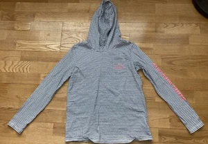 Girls Vineyard Vines Navy Striped Whale Hoodie Size L (14) EUC - Picture 1 of 6
