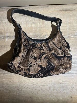 Винтажный Tommy Hilfiger коричневый цветочный гобелен маленький Weekender дорожная сумка - Изображение 1 из 4