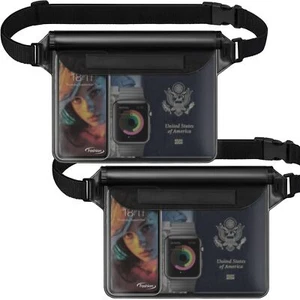 2Pack Waterproof Pouch with Waist Strap Fanny Pack for Vacation Boating Swimming - Picture 1 of 6