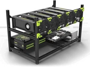 Veddha V4C 6-GPU Mining Case Aluminum Mining Rig Open Air Frame Case - Picture 1 of 8