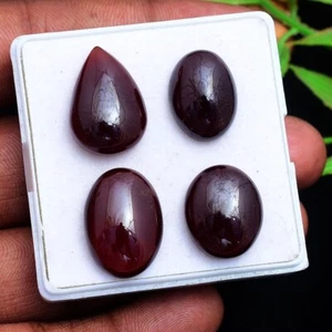 4 Stück Natürlich Hessonit Granat 17mm-21mm Cabochon Unbehandelt Weit Edelsteine - Bild 1 von 5