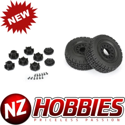 Proline PRO1024811 Mirage TT 2.2"/3.0" BELTED SC Tires Mounted on Raid Black 6x3 - Image 1 of 4