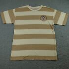 Disney Shirt Youth XXL (18) Brown Striped Mickey Mouse Authentic Short Sleeve