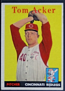 Béisbol $1-$2 1958 Topps Béisbol Tom Acker #149 Cincinnati Redlegs Barb89 - Imagen 1 de 2