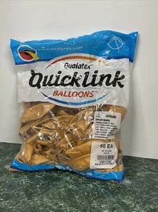 Qualatex 12" Gold Quicklink Latex Balloons (50ct) - Picture 1 of 3