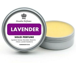 Perfume natural sólido de lavanda de Paradise perfumes rico fragancia bálsamo 30 ml - Imagen 1 de 1