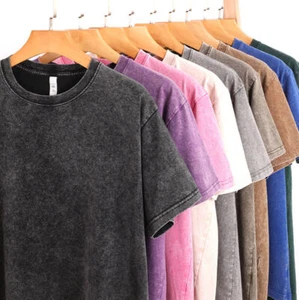 Men Vintage Distressed Short Sleeve Round Neck Cotton T-Shirt Causal Tops Solid. - Picture 1 of 23