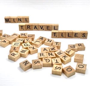 Scrabble Deluxe Travel Mini Wood Letter Tiles Racks Individual Game Parts Pieces - Picture 1 of 6