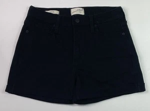 Women's Universal Thread High Rise Midi Black Denim Shorts Sz. 4/27 A22-29 - Picture 1 of 4