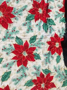 Pre-Quilted Poinsettia Fabric - Picture 1 of 6
