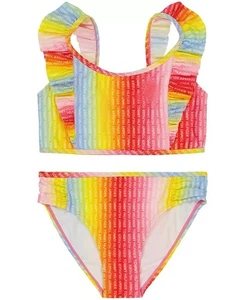 Tommy Hilfiger Big Girls 2-piece Logo Print Ombre Bikini - L(12/14) NWT MSRP$46 - Picture 1 of 3