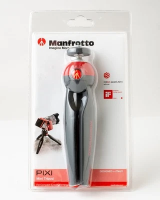 Manfrotto Imagine More PIXI Mini Tripod for Compact System Cameras Red Top - Image 1 of 4