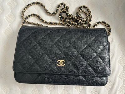 Bolso Bandolera Chanel woc Cuero Caviar Cadena Hombro Negro Foto 1 de 4