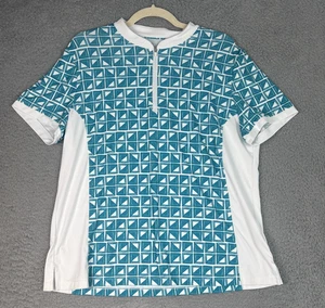 Top de golf verde Lillie XL verde cuello geométrico elástico tenis golf atletismo - Imagen 1 de 6