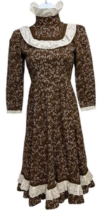 Vestido Pradera Niñas Hecho a Mano Estilo Retro Cuello Alto Medidas Abajo - Imagen 1 de 2