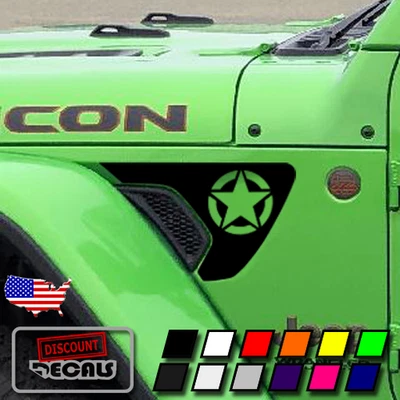 Calcomanías de ventilación de guardabarros brújula para Jeep Wrangler Rubicon JL JT 2018-25 Foto 1 de 3