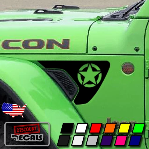 Calcomanías de ventilación de guardabarros brújula para Jeep Wrangler Rubicon JL JT 2018-25 Foto 1 de 3