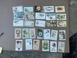 Lote de 56 postales antiguas de Año Nuevo de principios de 1900 muchas publicadas con estampillas de un centavo - Imagen 1 de 20