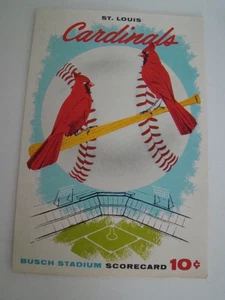 1957 St. Louis Cardinals vs Chicago Busch Stadium Scorecard - Picture 1 of 5