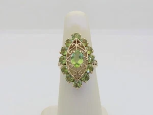 Anillo de peridoto para mujer oro macizo joyería vintage 2,67 quilates 10 k talla 5 agosto R1727 - Imagen 1 de 10