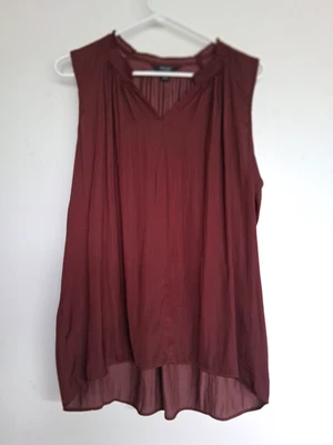 Просто Вера размер XL/1X burgandy блузка без рукавов. Отличное состояние товара - Изображение 1 из 4