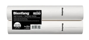 Paquet de 2 rouleaux de papier à croquis et à tracer blanc 12 pouces x 50 yards - pour dessin... - Photo 1/9