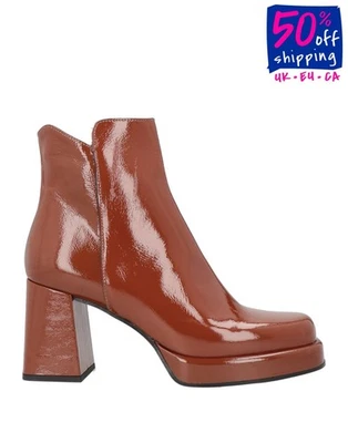 RRP€239 JANET & JANET Leather Ankle Boots US6 UK3 EU36 Brown Made in Italy - Image 1 of 4