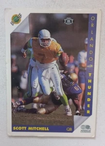1992 WLAF ULTIMATE WORLD LEAGUE FOOTBALL CARD SCOTT MITCHELL #127 THUNDER FS - Foto 1 di 2