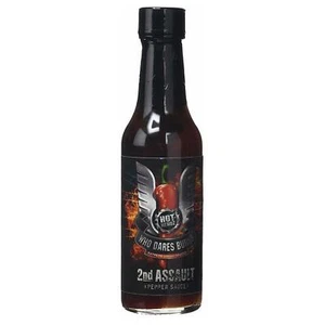 Hot-Headz Who Dares Burns 2nd Assault Condiment Chilli Pepper Hot Sauce Bottle - Picture 1 of 1