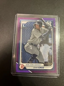 2024 Bowman John Cruz Purple /250 Bowman 1st #BP-77 Yankees - Picture 1 of 2