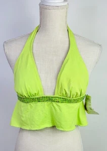 Hot Kiss Troopez Tankini Top Lime Green Women’s Swimwear Size Large - Picture 1 of 6