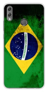 Coque en silicone imprimée compatible Huawei Honor 8X Drapeau Brésil - Picture 1 of 3