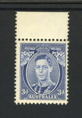 M2417 Australia 1937 SG168b - 3d blue (Die Ia). A top marginal single. — 第 1/2 张图片