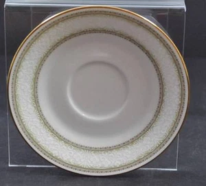 Vintage Noritake China Japan 2160 Eugenia Untertasse weiß Blumen grüner Farbton Y21 - Bild 1 von 12