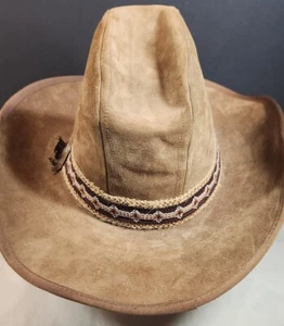 Stetson Vintage Cowboy Hat 6 3/4 Brown Suede JBS Branding Hat Pin United Hatters - Picture 1 of 18