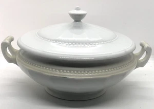 Sopera grande vintage Hutschenreuther Baviera PATRÓN CHEVALIER cuentas blancas - Imagen 1 de 5