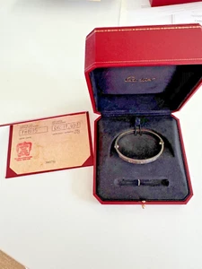 Authentic Cartier Love Bracelet 18k White Gold Bangle Size 17 BOX CERTIFICATE - Picture 1 of 11
