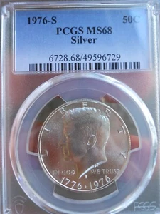 1976 S Kennedy Half Silver PCGS MS68 Brilliant White Spotless - Picture 1 of 6