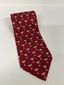 Corbata Tommy Bahama Off Island para hombre 100 % seda margaritas roja usada en excelente estado - Imagen 1 de 8